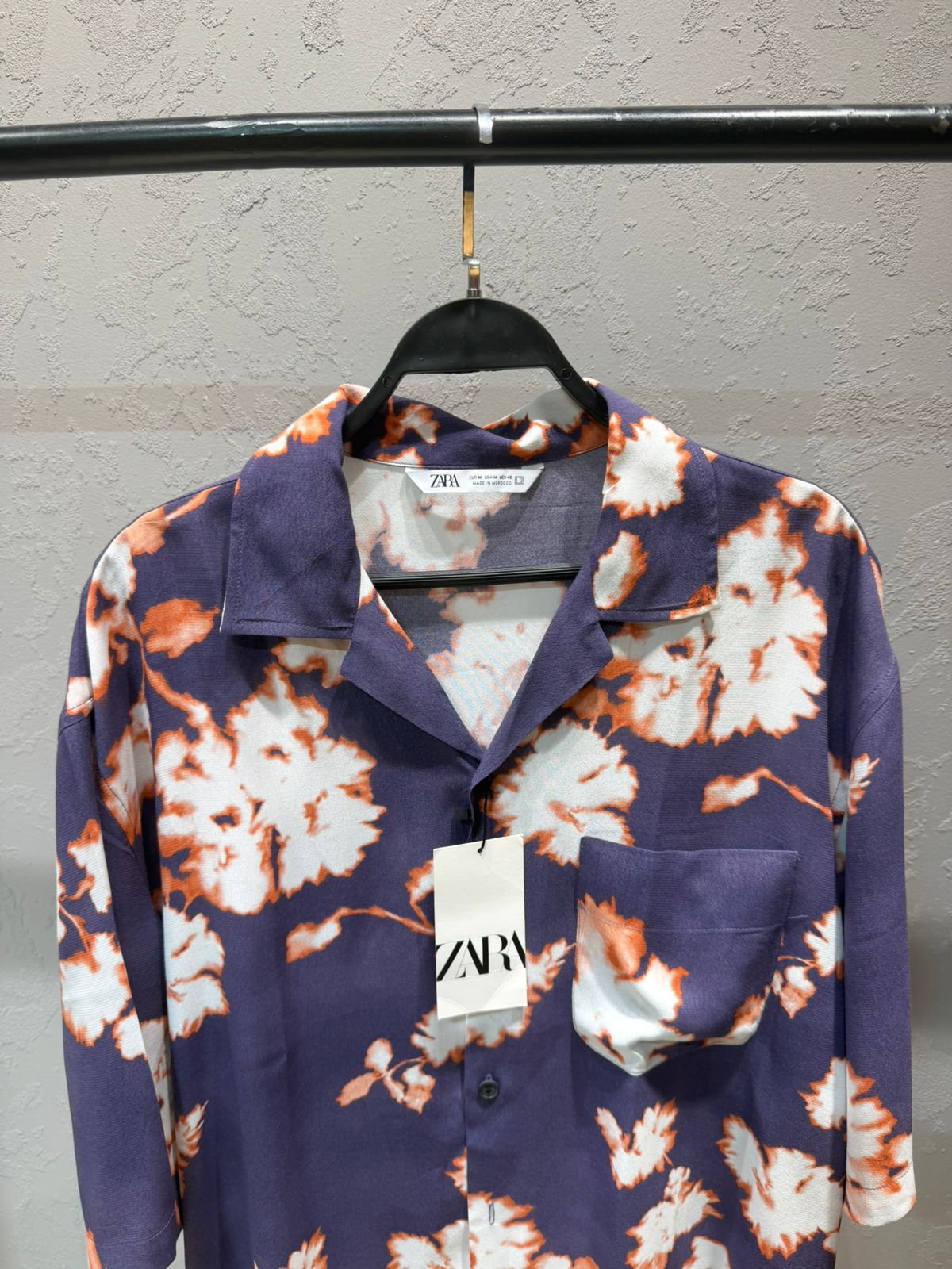 ZARA Resort Floral Shirt – Navy Floral