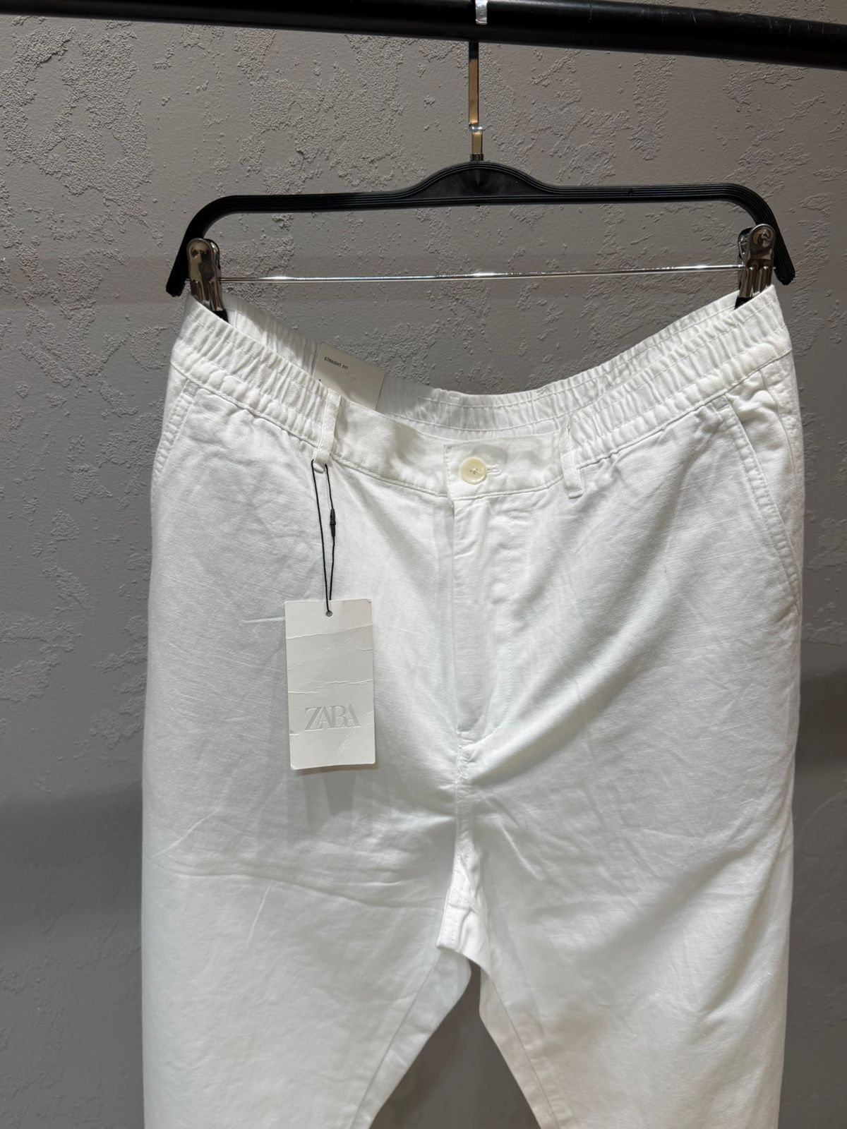 ZARA Riviera Cotton Linen Trousers – White