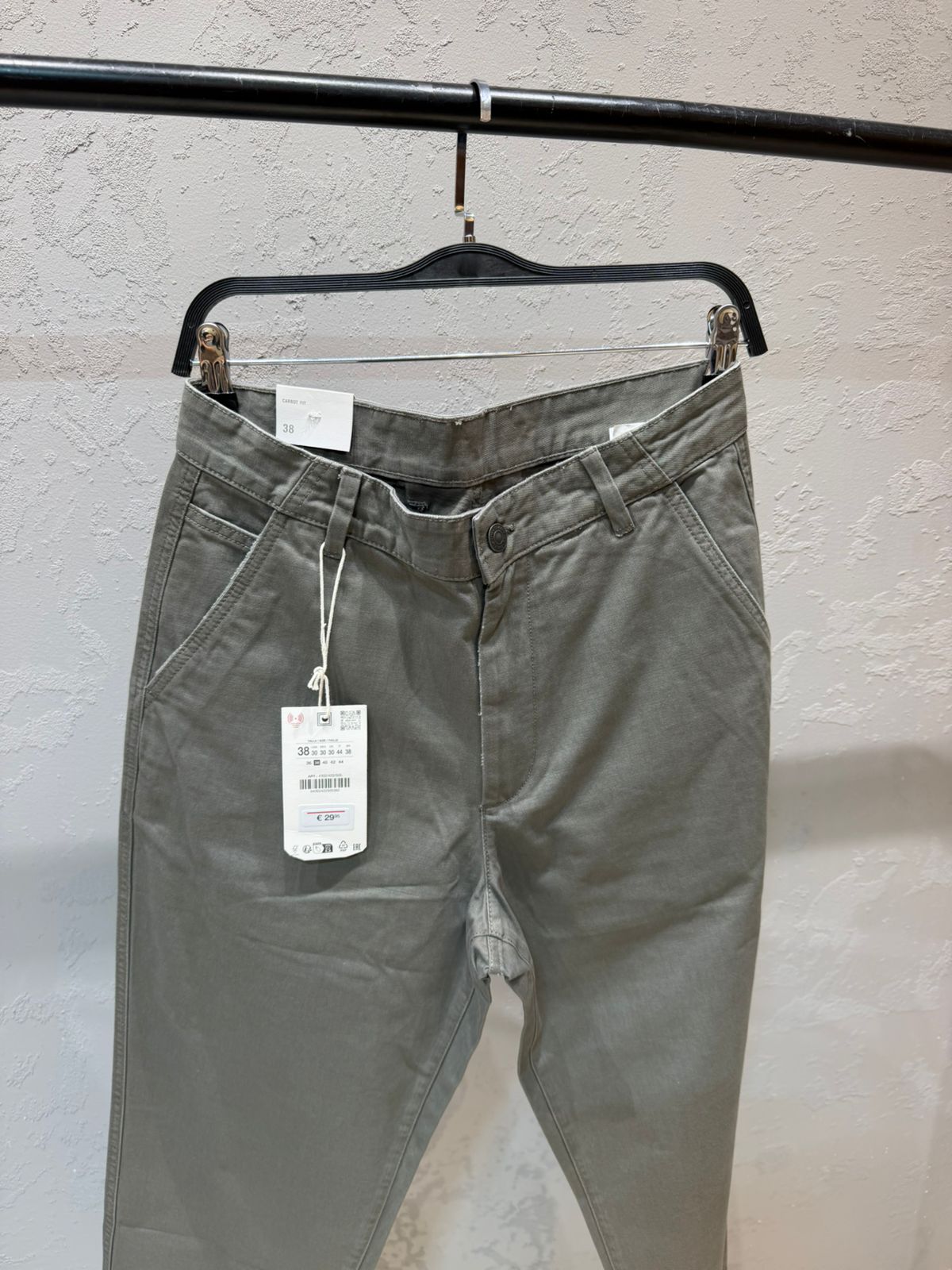ZARA Milano Carrot Fit Trousers – Olive Stone