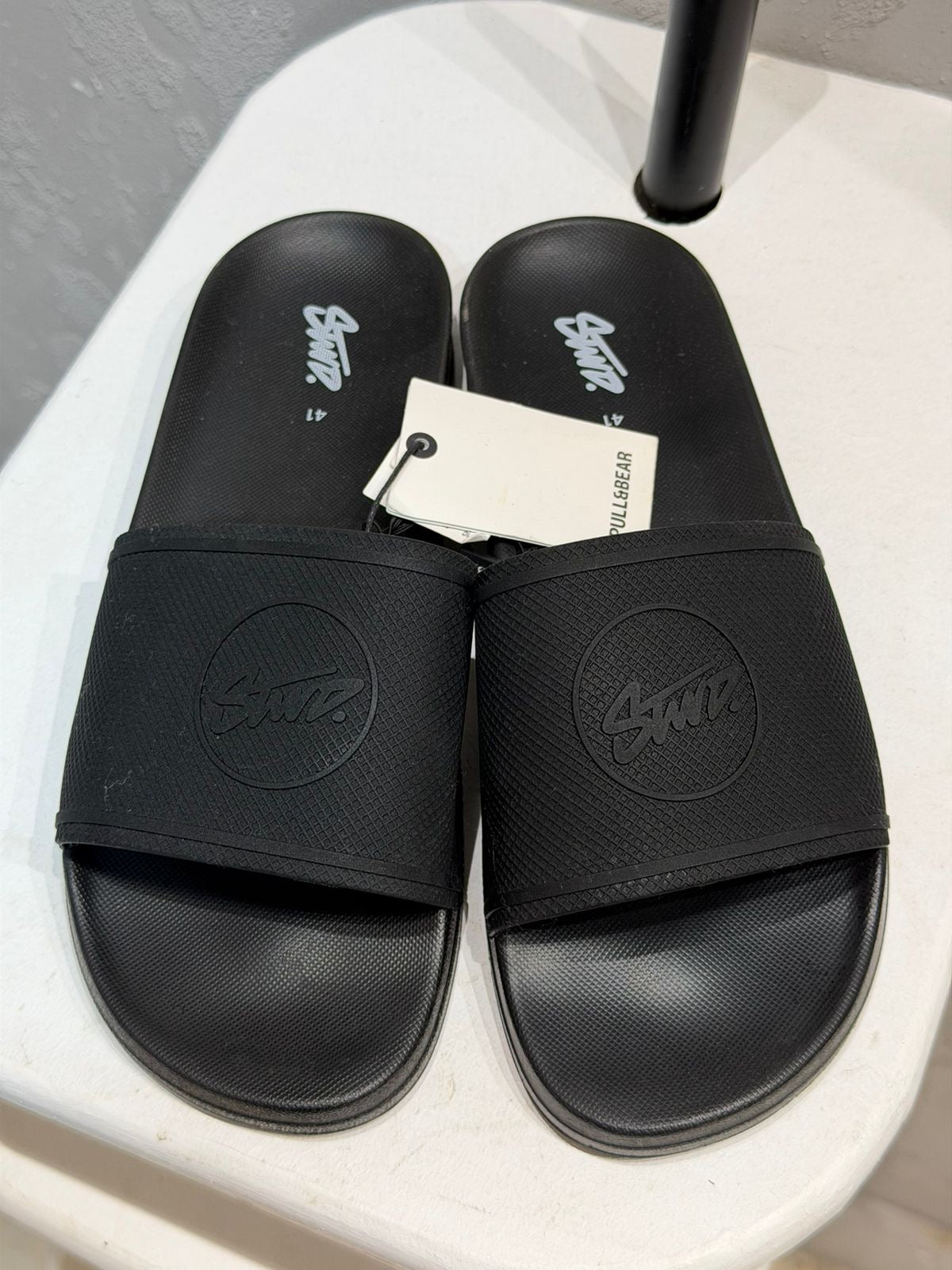 PULL&BEAR Coast Slide Sandals – Midnight Black