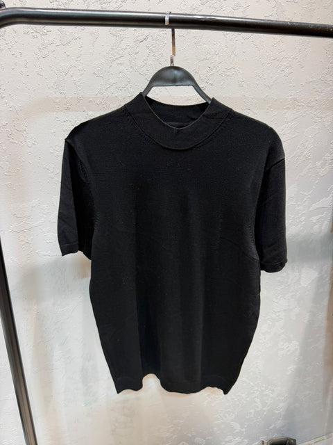 ZARA Knitted Slim Fit Polo – Black