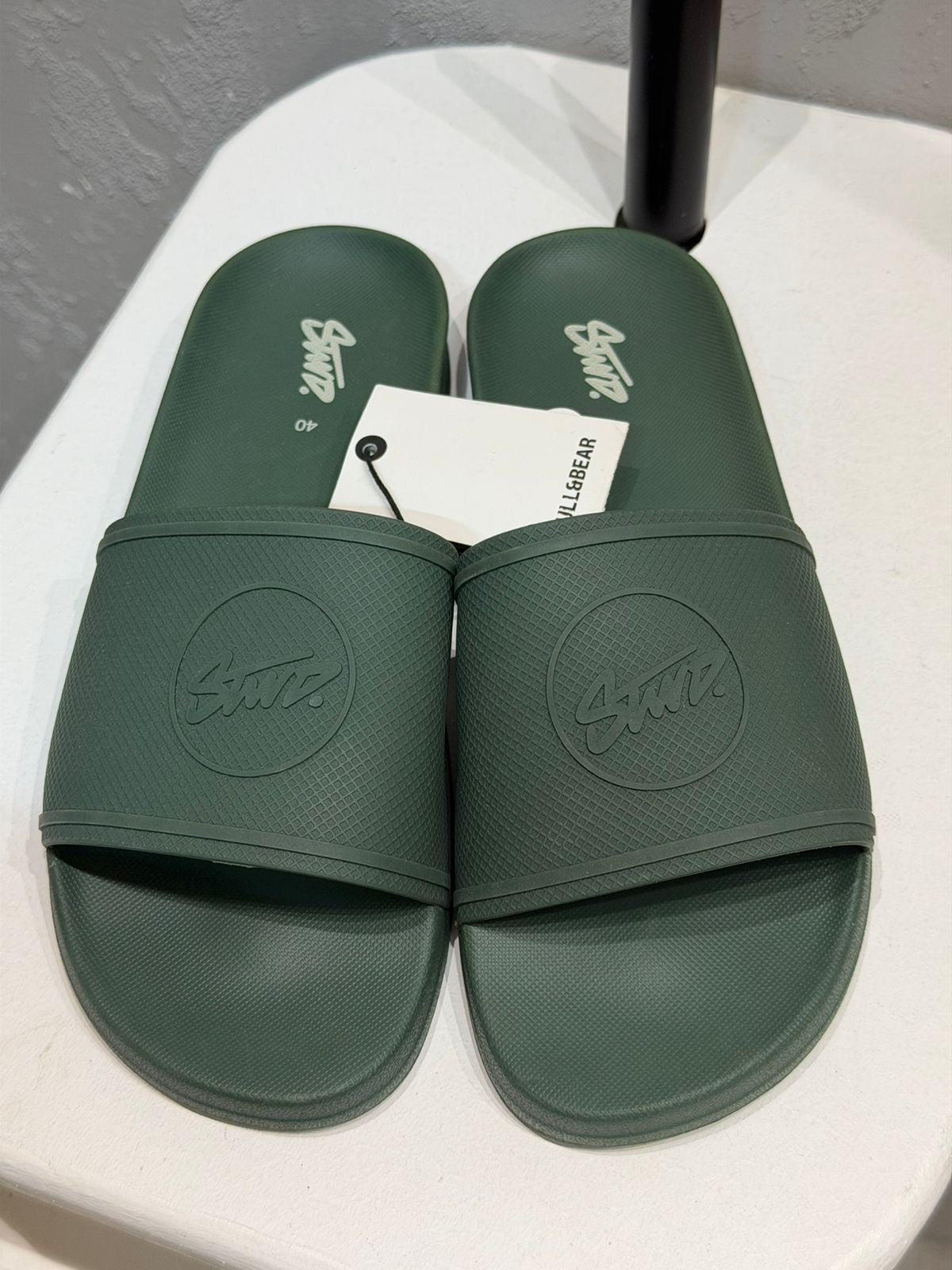 PULL&BEAR Coast Slide Sandals – Forest Green