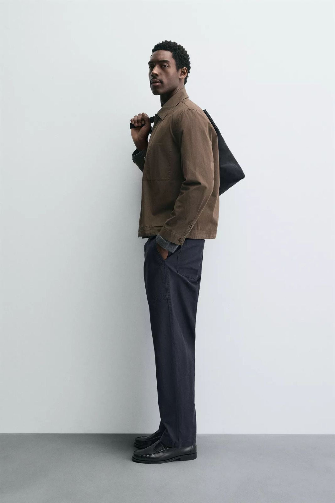 WASHED STRAIGHT-LEG TROUSERS