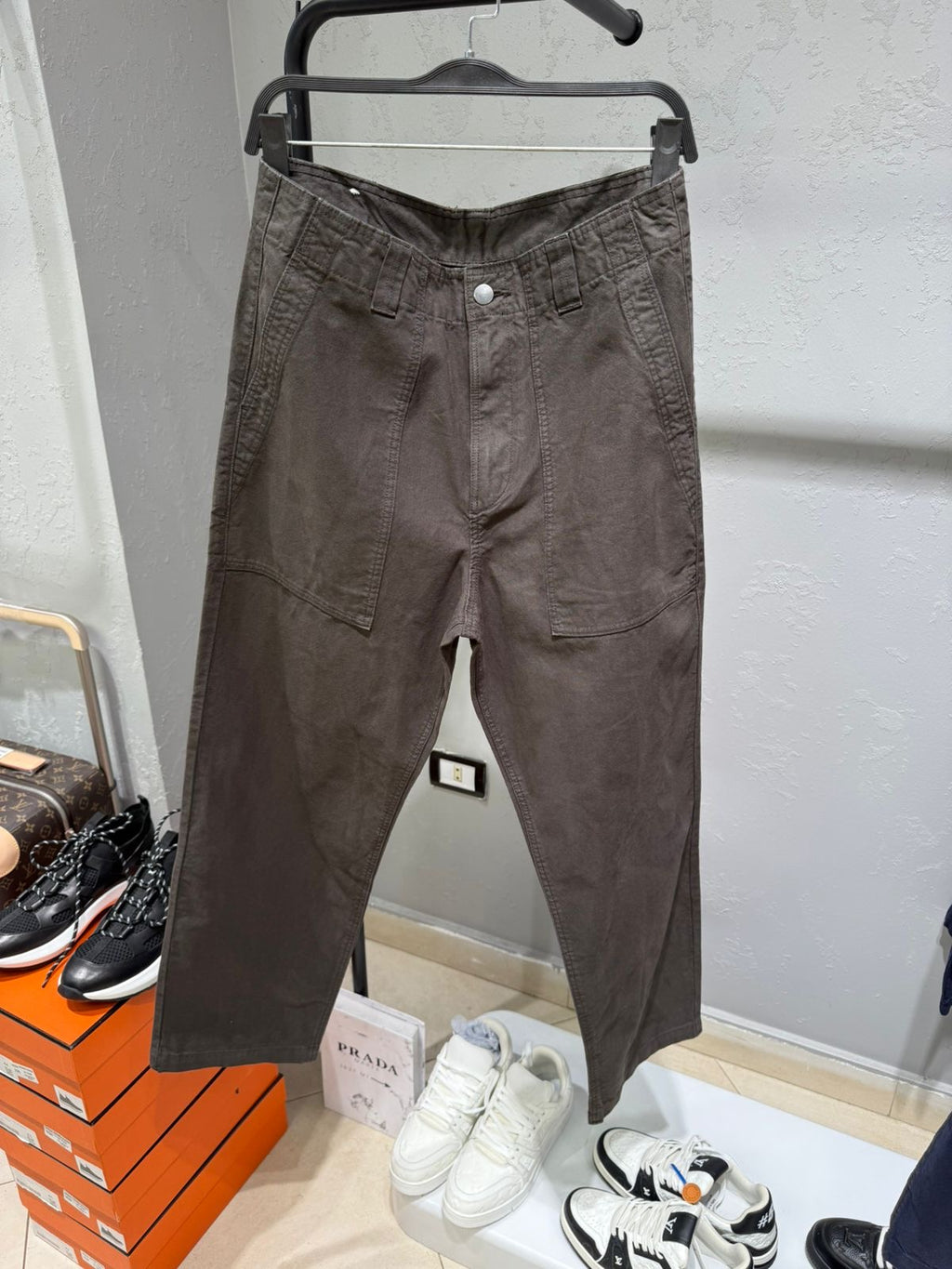WASHED STRAIGHT-LEG TROUSERS