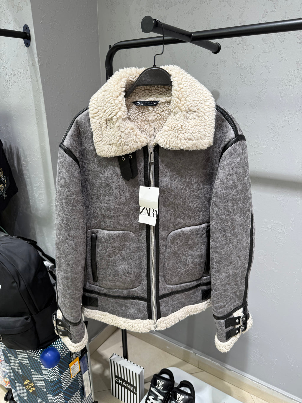 DOUBLE FACED LEATHER EFFECT JACKET - ZARA