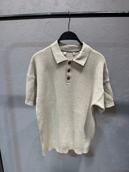 DKNY Premium Knitted Polo – Ivory