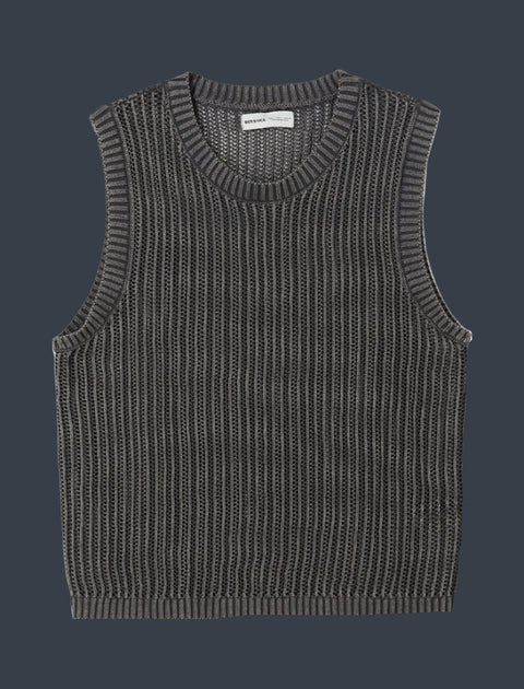 BERSHKA Essential Ribbed Tank Top – Black