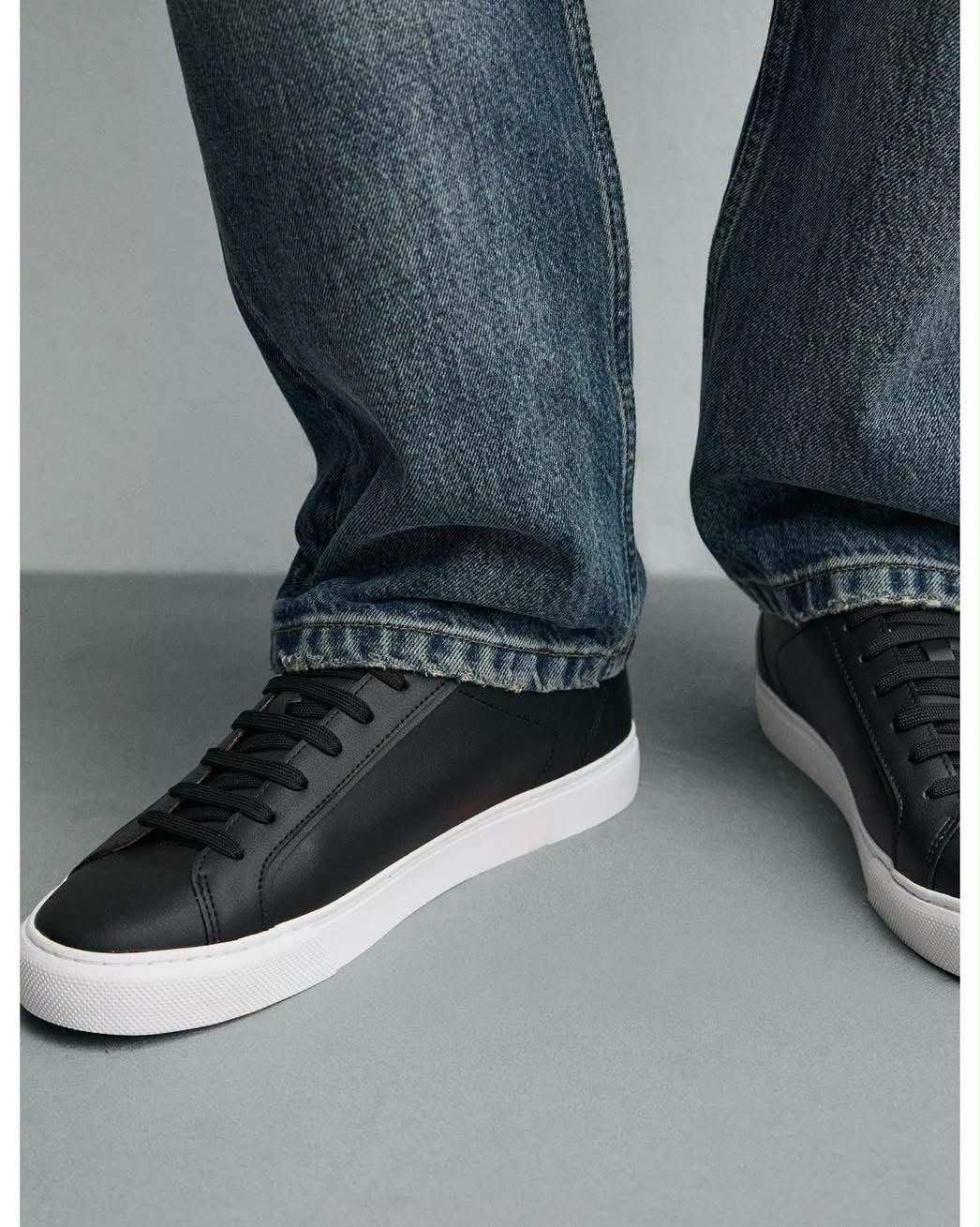 ZARA Essential Leather Sneakers – Black