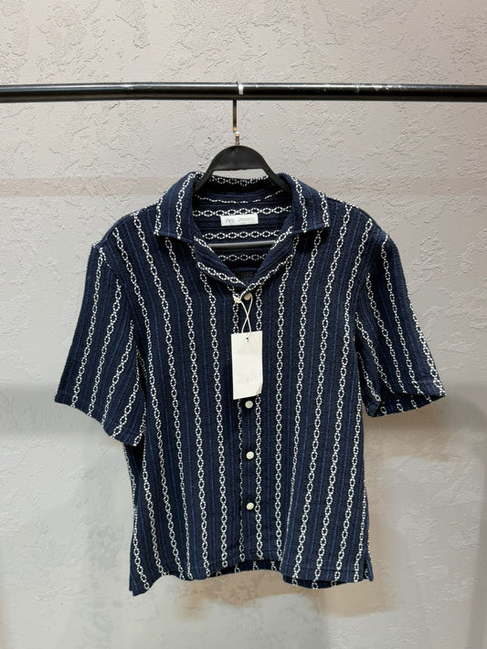 ZARA Striped Shirt – Navy