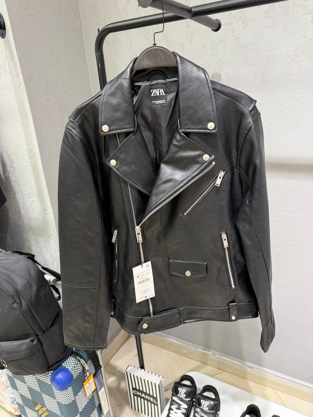 LEATHER-EFFECT BIKER JACKET - ZARA