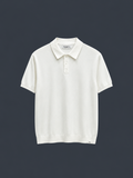 PULL&BEAR Essential Knit Polo  – Pearl White