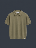 PULL&BEAR Signature Knit Polo – Olive