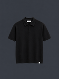 PULL&BEAR Signature Knit Polo – Midnight Black