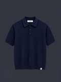 PULL&BEAR Heritage Knit Polo – Navy