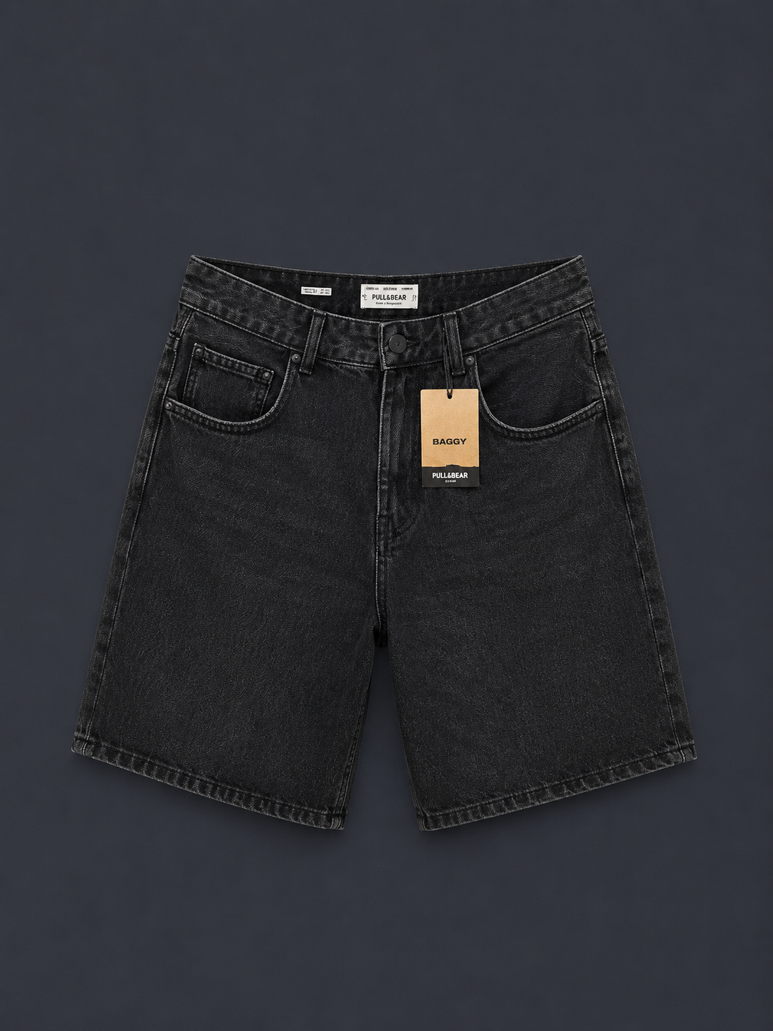 PULL&BEAR Relaxed Denim Shorts – Washed Black