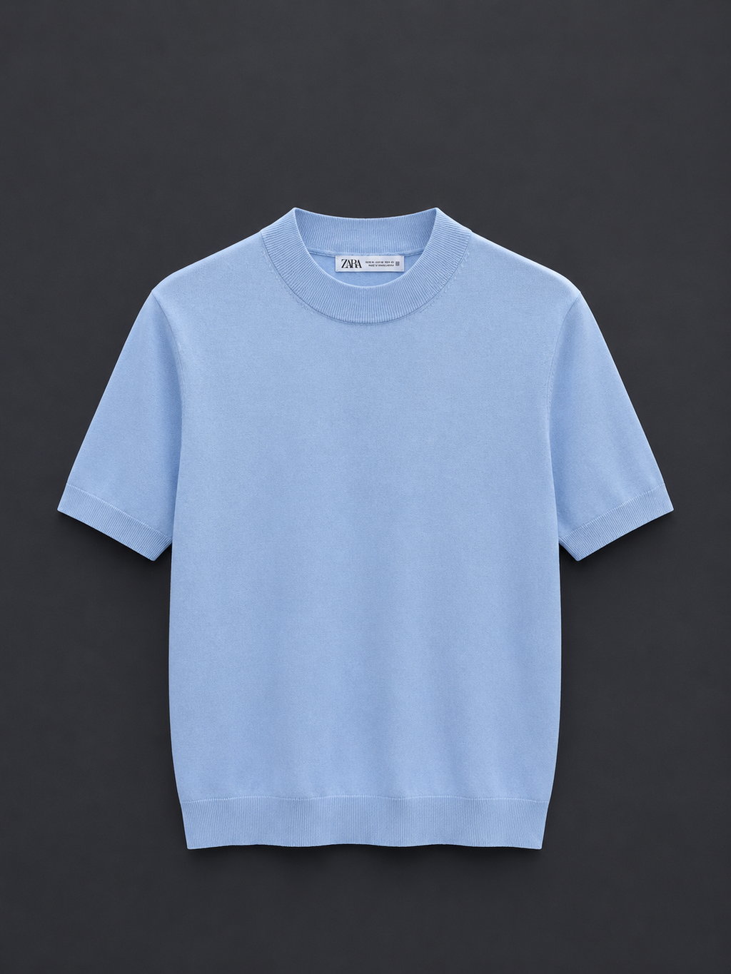 ZARA Essential Slim Fit T-Shirt – Sky Blue
