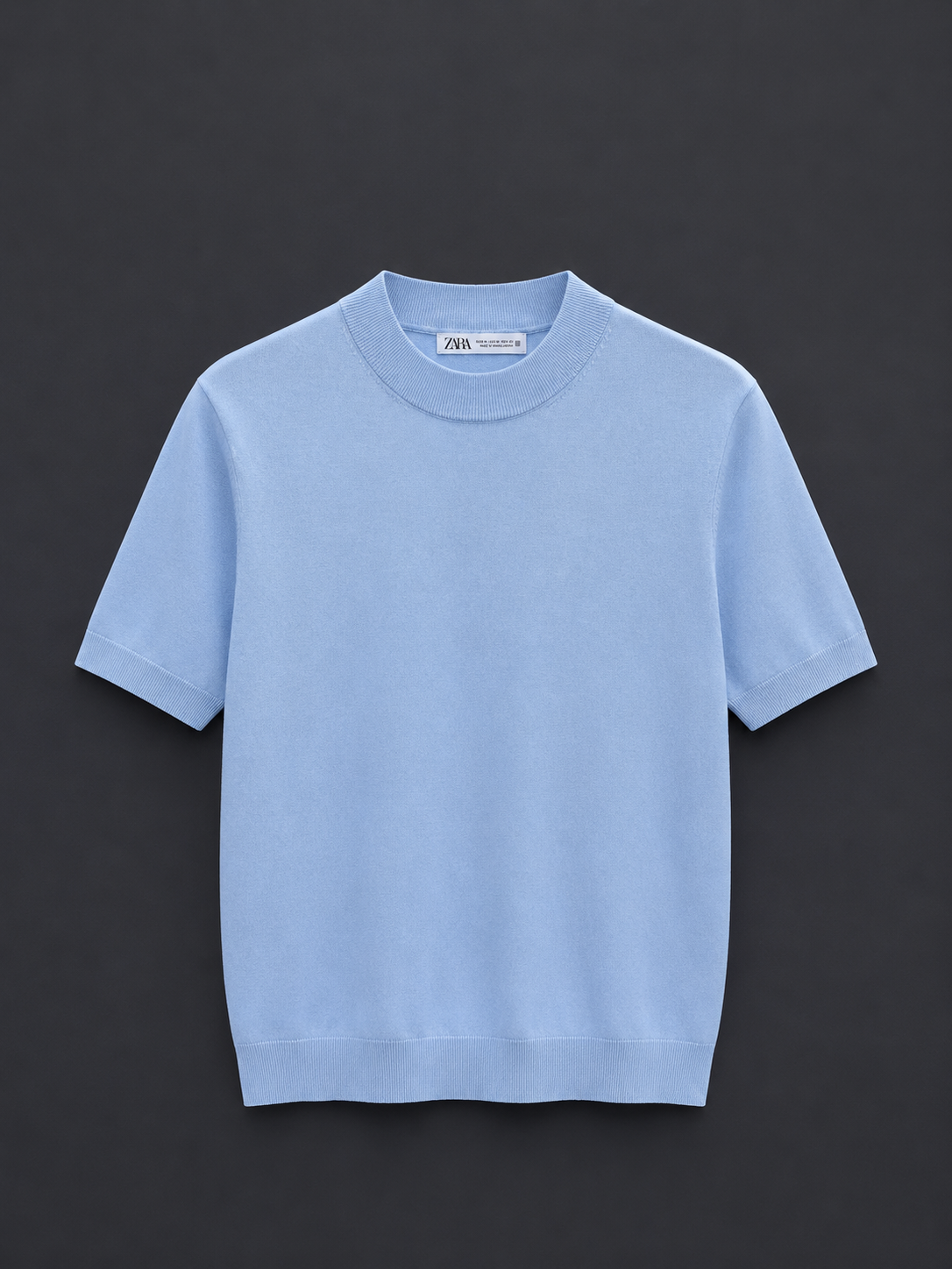 ZARA Essential Slim Fit T-Shirt – Sky Blue