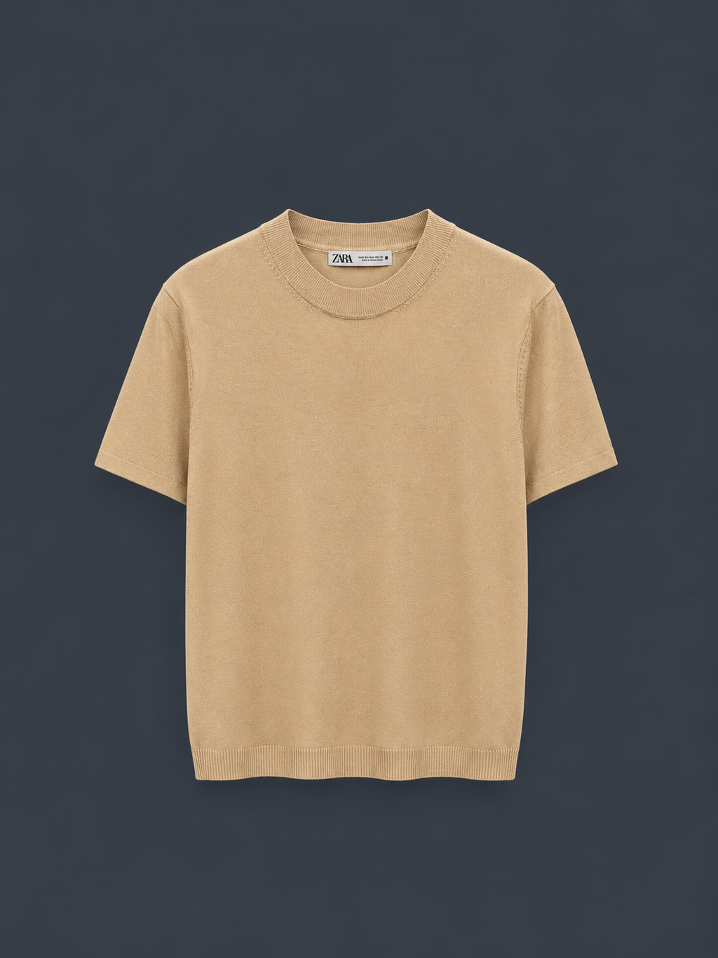 ZARA Essential Slim Fit T-Shirt – Sand