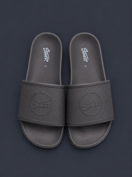 PULL&BEAR Coast Slide Sandals – Dark Grey