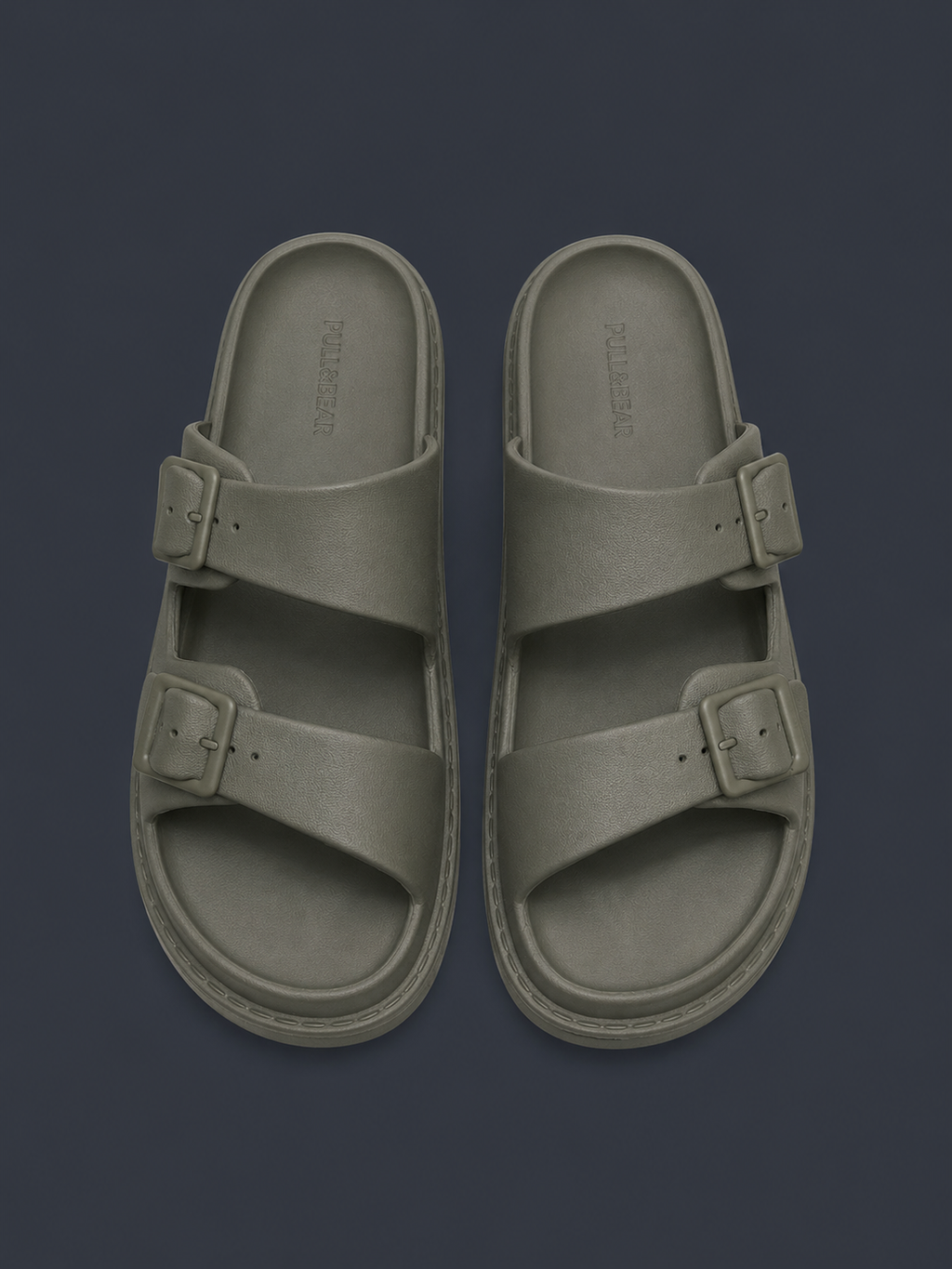 PULL&BEAR Coast Slide Sandals – Olive