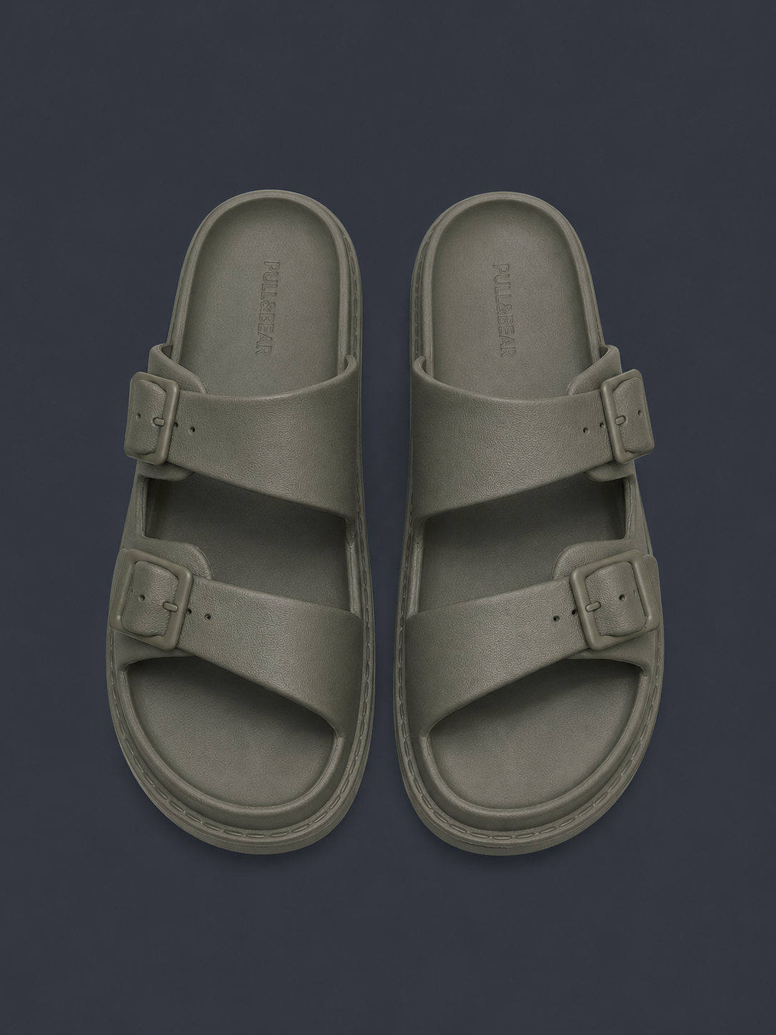 PULL&BEAR Coast Slide Sandals – Olive