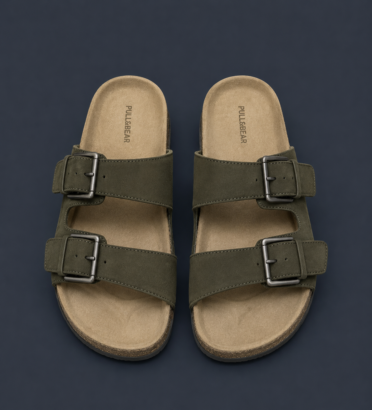 PULL&BEAR Coast Slide Sandals – Khaki