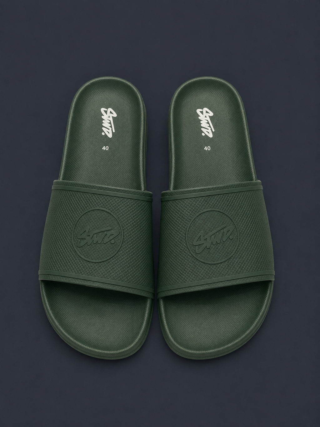PULL&BEAR Coast Slide Sandals – Forest Green