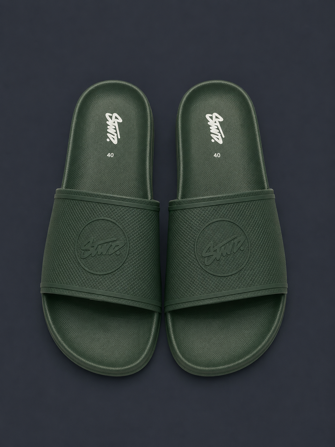 PULL&BEAR Coast Slide Sandals – Forest Green