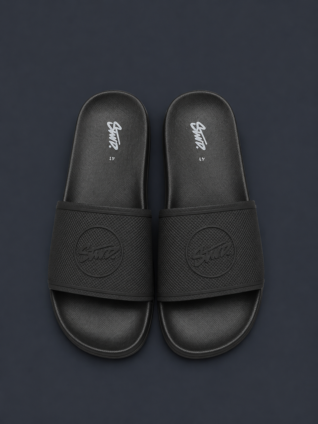 PULL&BEAR Coast Slide Sandals – Midnight Black