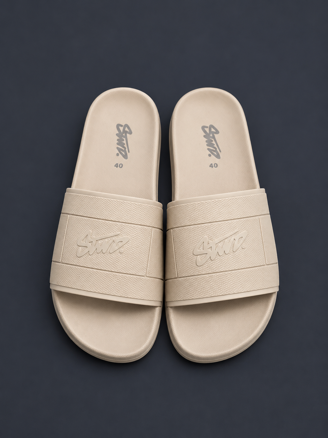 PULL&BEAR Coast Slide Sandals – Cream