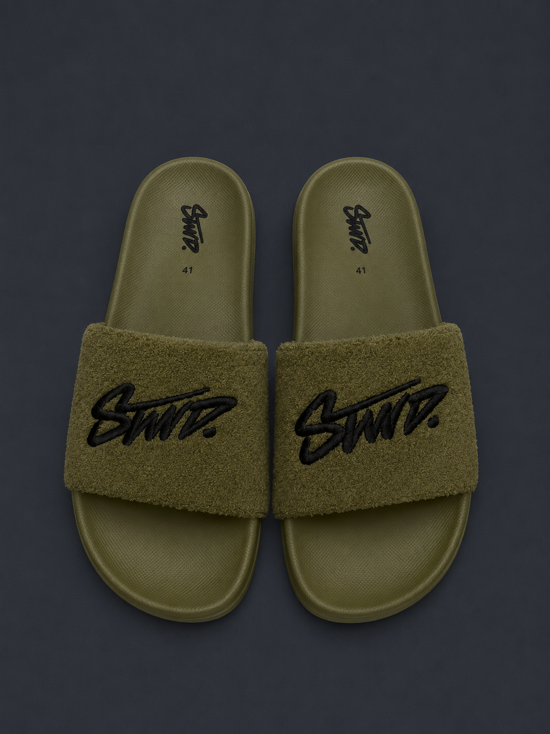 STWD Signature Slide Sandals – Olive