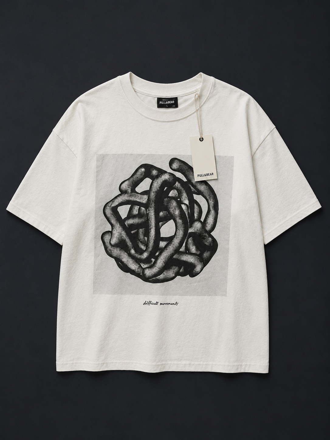 PULL&BEAR Graphic Essential T-Shirt – White