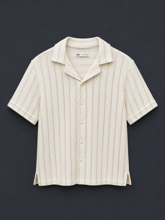 ZARA Resort Textured Shirt – Ivory