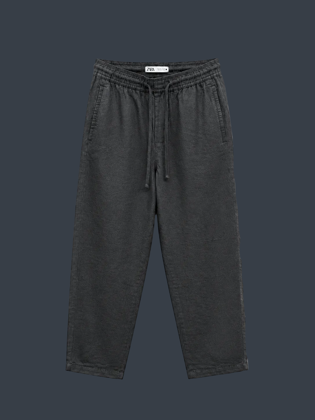 ZARA Cotton Linen Trousers – Black
