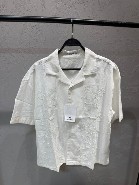 PULL&BEAR Camp Collar Shirt – White