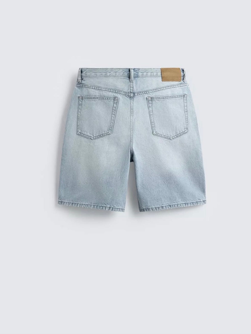 PULL&BEAR Relaxed Fit Denim Shorts – Washed Light Blue