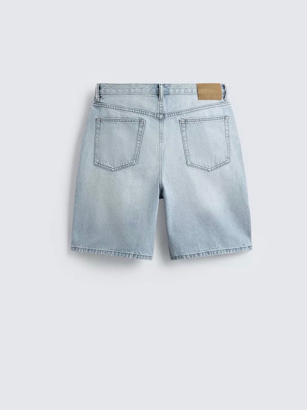 PULL&BEAR Relaxed Fit Denim Shorts – Washed Light Blue