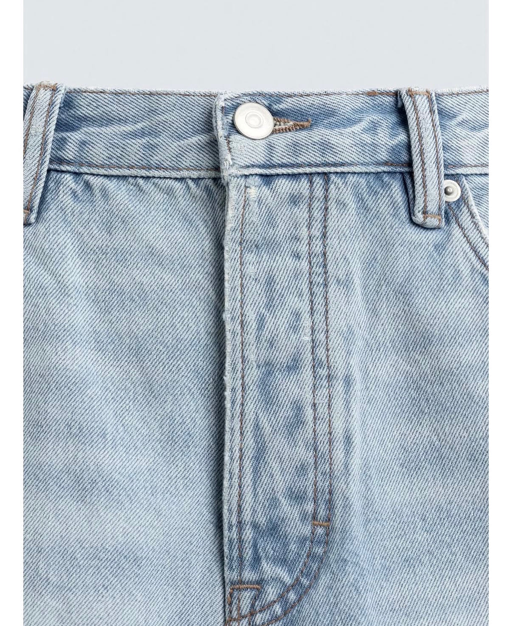 PULL&BEAR Relaxed Fit Denim Shorts – Washed Light Blue