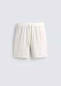 PULL&BEAR Relaxed Fit Linen Shorts – WHITE
