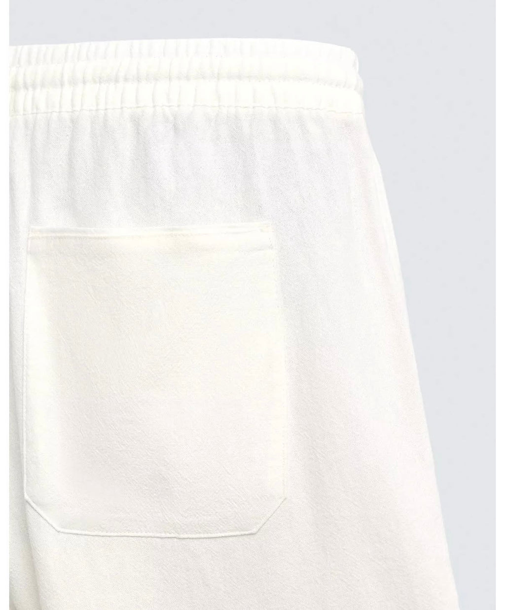 PULL&BEAR Relaxed Fit Linen Shorts – WHITE