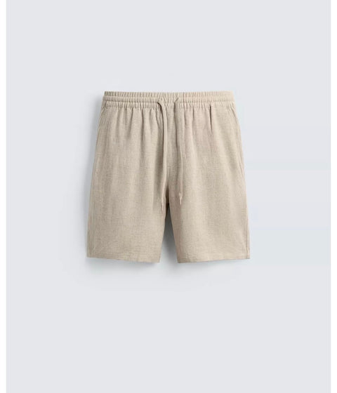 ZARA Relaxed Fit Linen Shorts – Sand