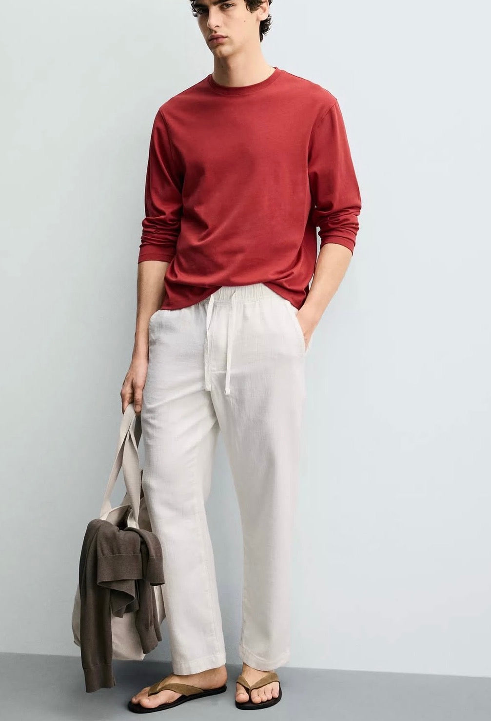 ZARA Cotton Linen Trousers – Off White