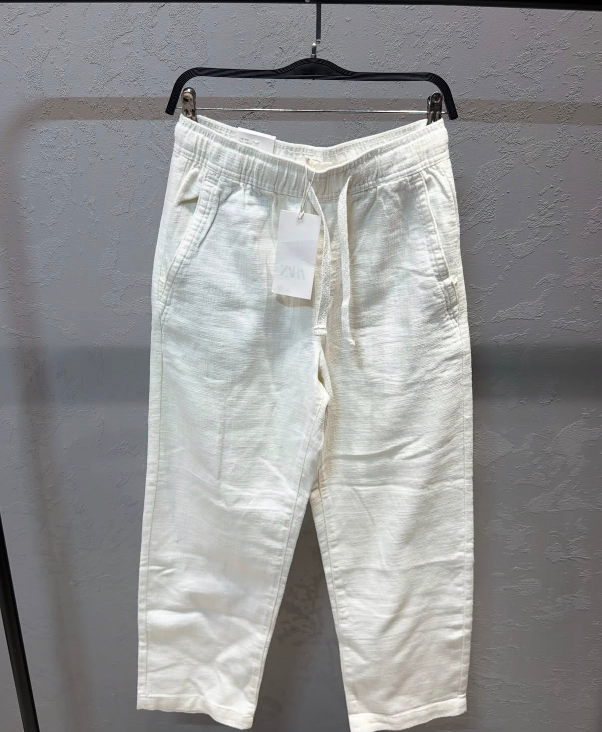 ZARA Cotton Linen Trousers – Off White