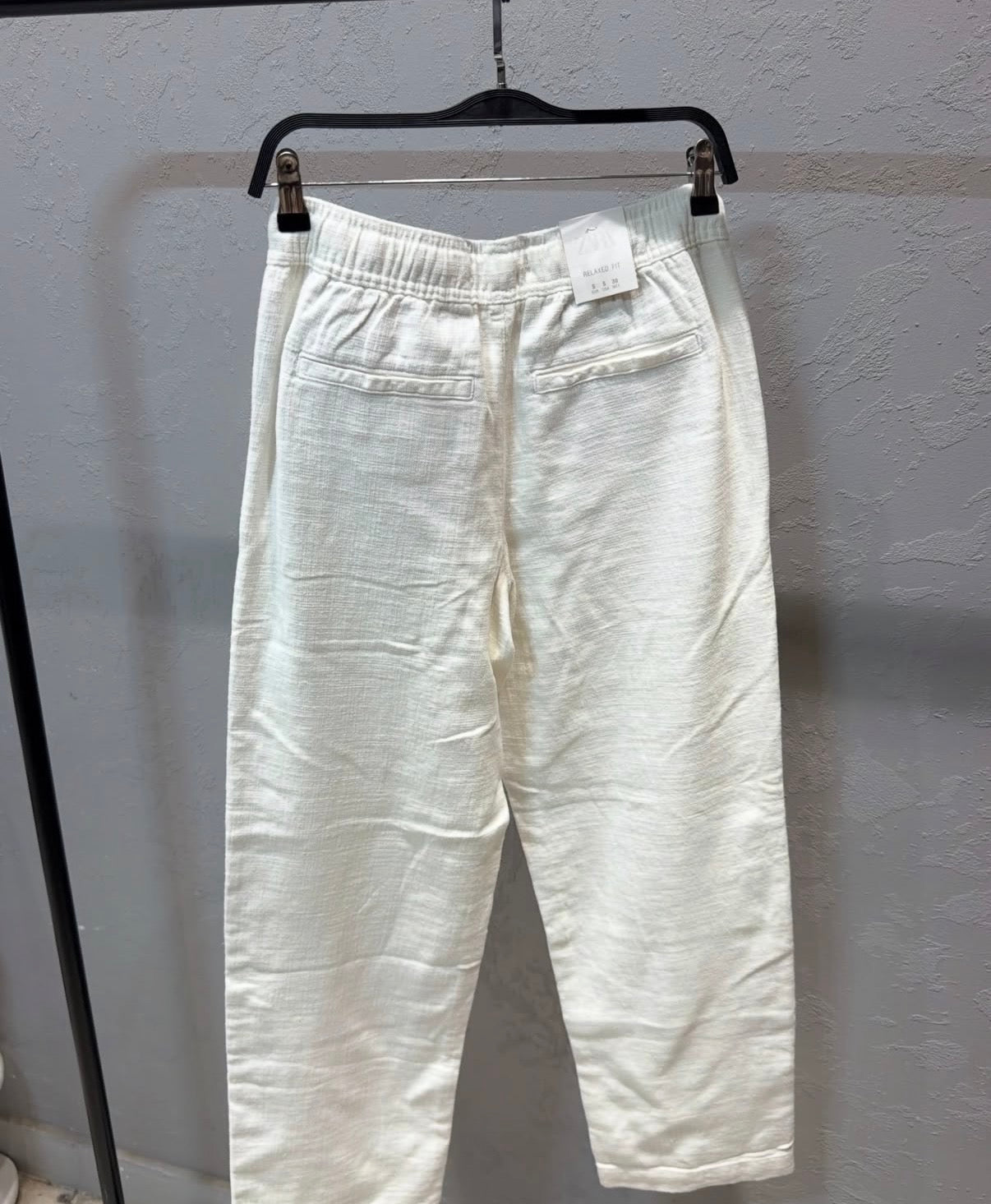 ZARA Cotton Linen Trousers – Off White