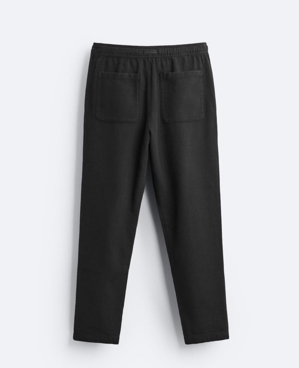 ZARA Straight Fit Cotton Linen Trousers – BLACK