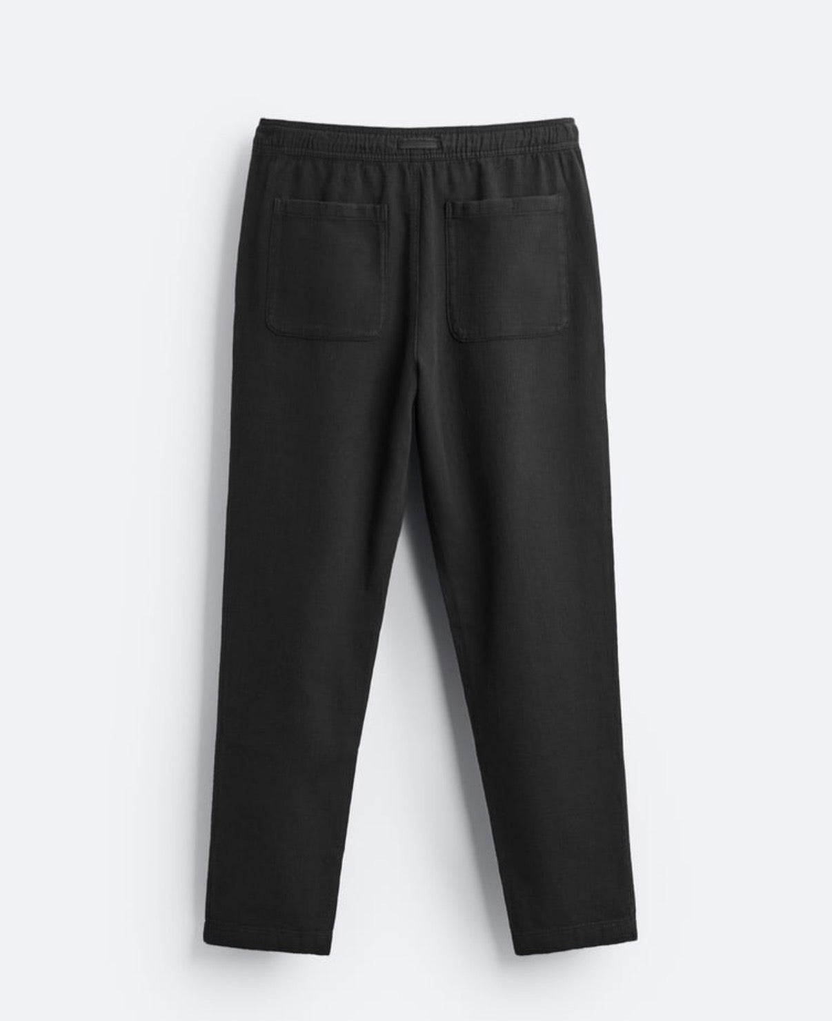 ZARA Straight Fit Cotton Linen Trousers – BLACK