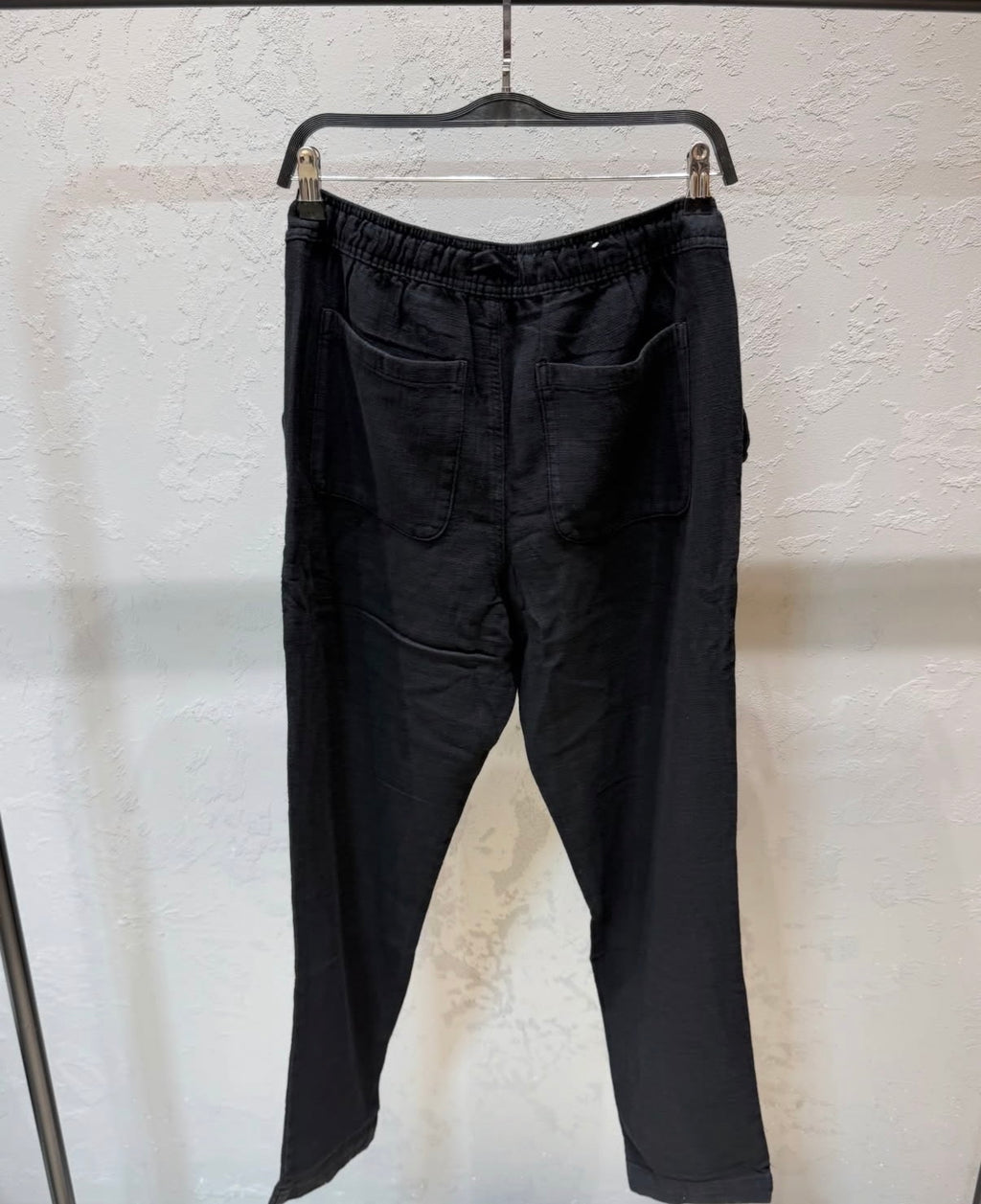ZARA Straight Fit Cotton Linen Trousers – BLACK