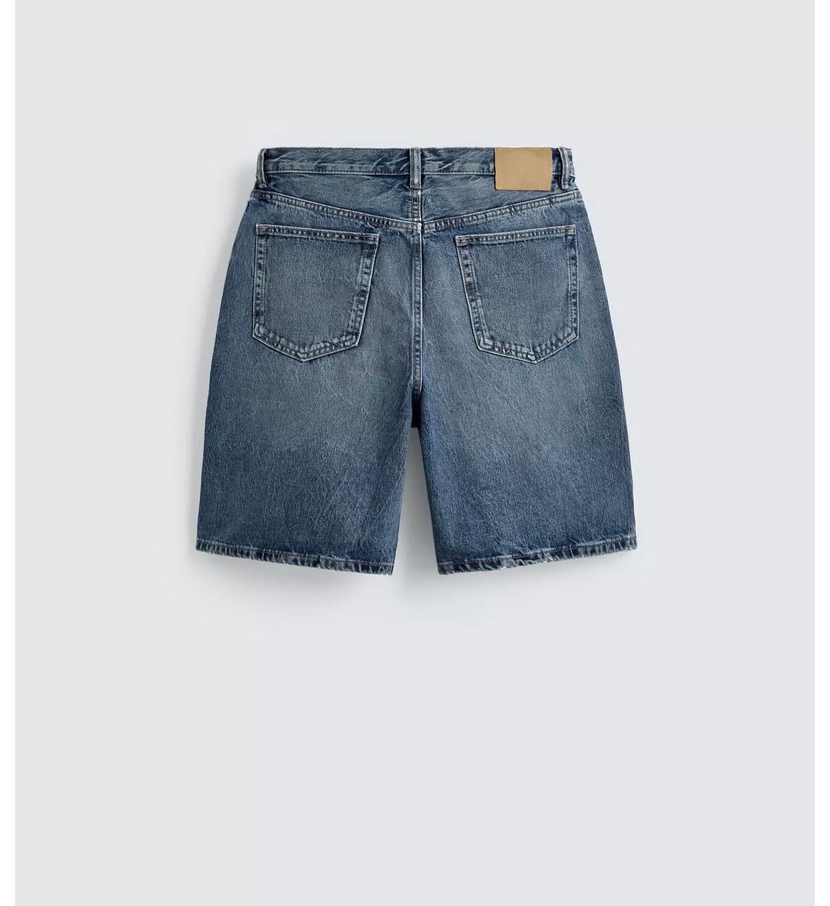 PULL&BEAR Relaxed Fit Denim Shorts – Washed Light Blue