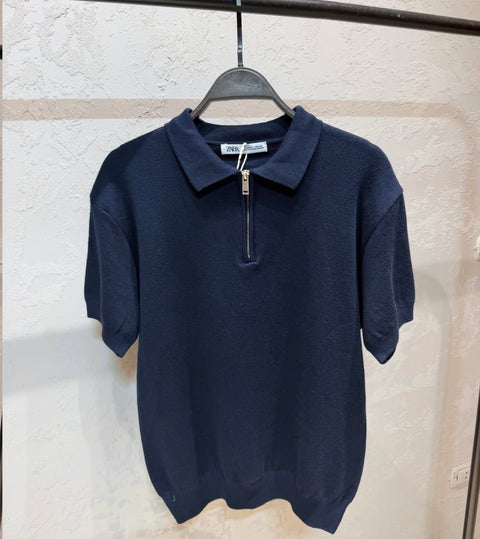 ZARA ZIPPER Knitted Polo