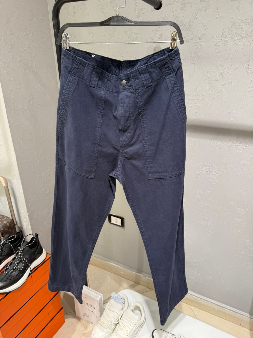 WASHED STRAIGHT-LEG TROUSERS